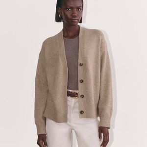 Everlane Beige Button-Up Cardigan